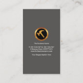 グレーモダン建物ルーフフレーム建築 名刺 (裏面)