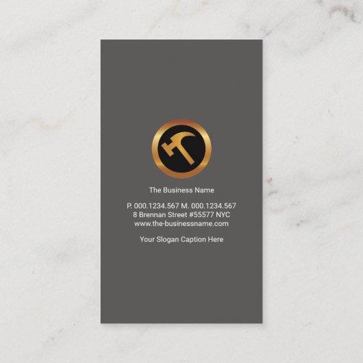 グレーモダン建物ルーフフレーム建築 名刺 (裏面)