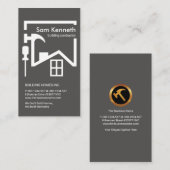 グレーモダン建物ルーフフレーム建築 名刺 (正面/裏面)