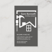 グレーモダン建物ルーフフレーム建築 名刺 (正面)