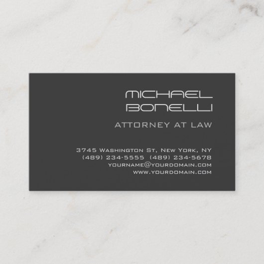 グレーモダン弁護士名刺 名刺 (正面)