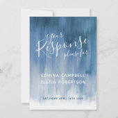 グレーモダン抽象芸術ア結婚ートの返信RSVP 招待状 (正面)