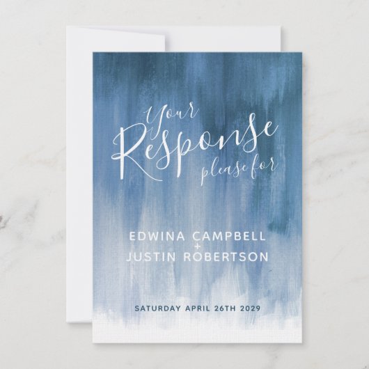 グレーモダン抽象芸術ア結婚ートの返信RSVP 招待状 (正面)