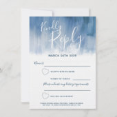 グレーモダン抽象芸術ア結婚ートの返信RSVP 招待状 (裏面)