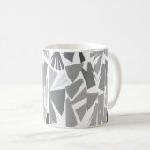 グレーモダン抽象芸術幾何学的パターン コーヒーマグカップ (正面右)