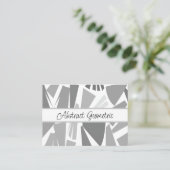 グレーモダン抽象芸術幾何学的パターン 名刺 (スタンド正面)