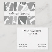 グレーモダン抽象芸術幾何学的パターン 名刺 (正面/裏面)