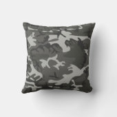 グレーモダン抽象芸術迷彩柄カモフラージュ クッション (裏面)