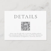 グレーモダン文字QRコードの結婚詳細 エンクロージャーカード (正面)