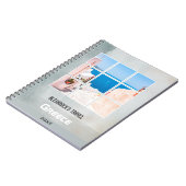 グレーモダン旅行日記写真と文字 ノートブック (左側)