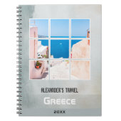 グレーモダン旅行日記写真と文字 ノートブック (正面)