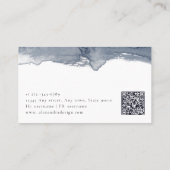 グレーモダン水彩書道ミニマルQRコード 名刺 (裏面)