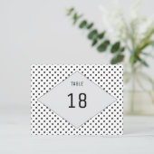 グレーモダン水玉模様表の番号はがき ポストカード (スタンド正面)