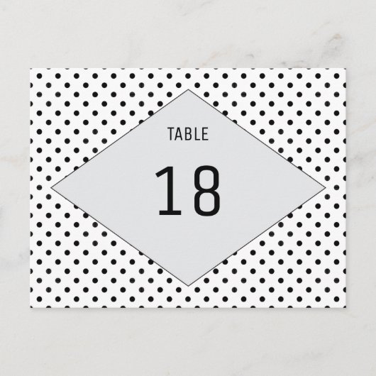 グレーモダン水玉模様表の番号はがき ポストカード (正面)