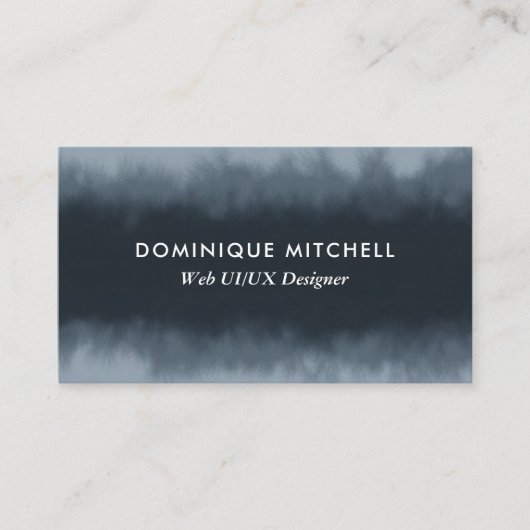 グレーモダン水色カスタマイズ可能な名刺 名刺 (正面)