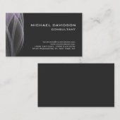 グレーモダン波形パターン抽象芸術エレガントスタイリッシュ 名刺 (正面/裏面)
