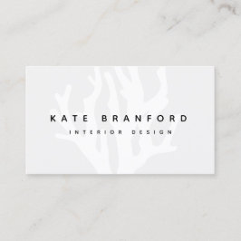 グレーモダン海コーラルリーフインテリアデザイナー 名刺
