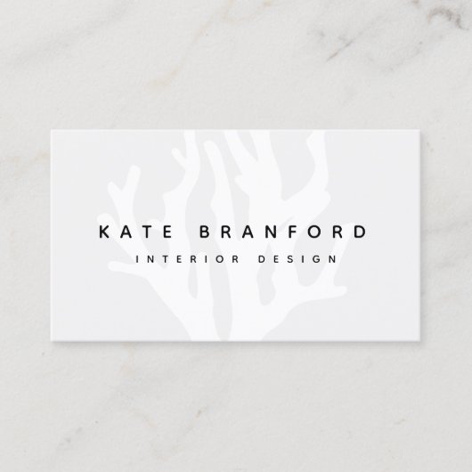 グレーモダン海コーラルリーフインテリアデザイナー 名刺 (正面)