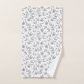 グレーモダン淡い色のとホワイトの離れパターン バスタオルセット (ハンドタオル)