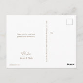 グレーモダン男の赤ちゃんフォトバプテスマありがとう ポストカード (裏面)