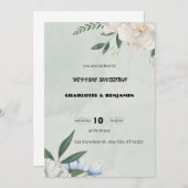 グレーモダン結婚式招待状 招待状 (正面/裏面)