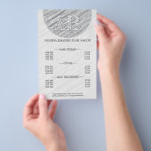 グレーモダン線の背景価格表テンプレート チラシ (ハンドル)