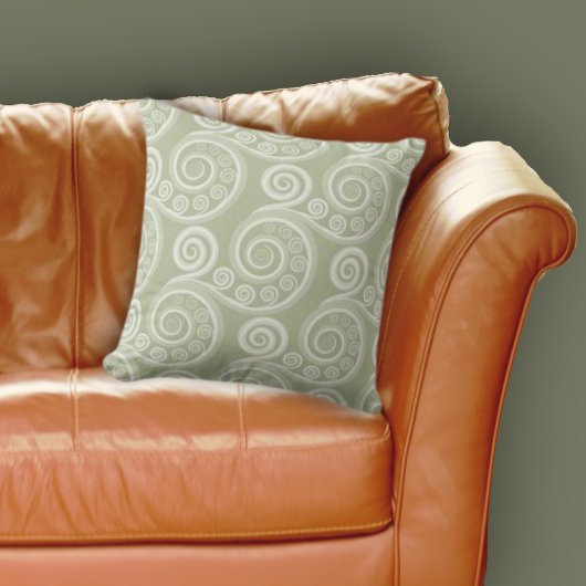 グレーモダン自然インスパイアファーンカールパターン クッション