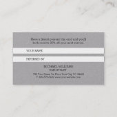 グレーモダン芸術的ブラックモノグラム紹介カード 紹介カード (裏面)