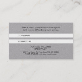 グレーモダン芸術的ブラックモノグラム紹介カード 紹介カード