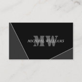 グレーモダン芸術的ブラックモノグラム紹介カード 紹介カード (正面)