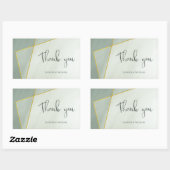 グレーモダン表示の金ゴールドフレ結婚ーム 長方形シール (シート)