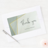 グレーモダン表示の金ゴールドフレ結婚ーム 長方形シール (封筒)