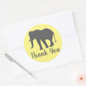 グレーモダン象シルエット ラウンドシール (封筒)