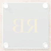 グレーモダン金ゴールドカラーモノグラムイニシャル ガラスコースター (裏面)