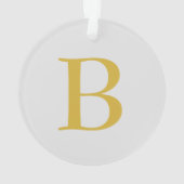 グレーモダン金ゴールドカラーモノグラム名イニシャル オーナメント (裏面)