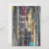 グレーモダン金ゴールドブラシストロークの抽象芸術絵画の (正面)