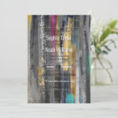 グレーモダン金ゴールドブラシストロークの抽象芸術絵画の (スタンド正面)