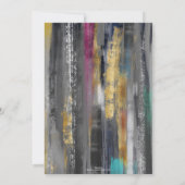 グレーモダン金ゴールドブラシストロークの抽象芸術絵画の (裏面)