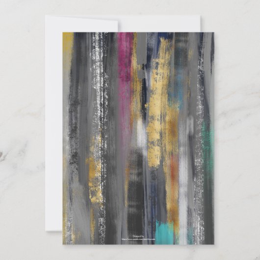 グレーモダン金ゴールドブラシストロークの抽象芸術絵画の (裏面)