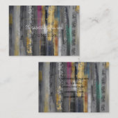 グレーモダン金ゴールドブラシストロークの抽象芸術絵画の 名刺 (正面/裏面)