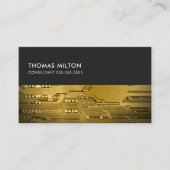 グレーモダン金ゴールド回路基板コンサルタント 名刺 (正面)