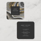 グレーモダン金ゴールド大理石デザイナー名刺 スクエア名刺 (正面/裏面)