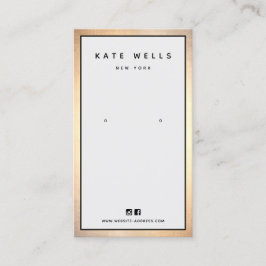 グレーモダン金ゴールド縁どイヤリング表示ホルダー 名刺