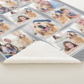 グレーモダン12フォトコラージュ シェルパブランケット (3/4)