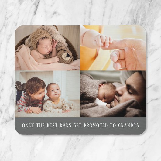 グレーモダン4フォトコラージュfor Grandpa マウスパッド