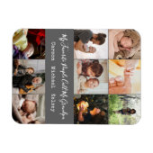 グレーモダン9フォトコラージュfor Grandpa マグネット (横)