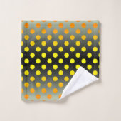 グレーモダン・イエロー勾配水玉模様バストウ バスタオルセット (ウォッシュタオル)