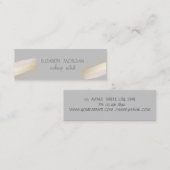 グレーモダン、ホイルのブラシストローク スキニー名刺 (正面/裏面)