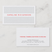 グレーモダン/赤の名刺のドットデザイン 名刺 (正面/裏面)