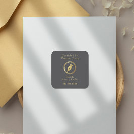 グレーモダン&金ゴールド公証人ペン認証者 スクエアシール